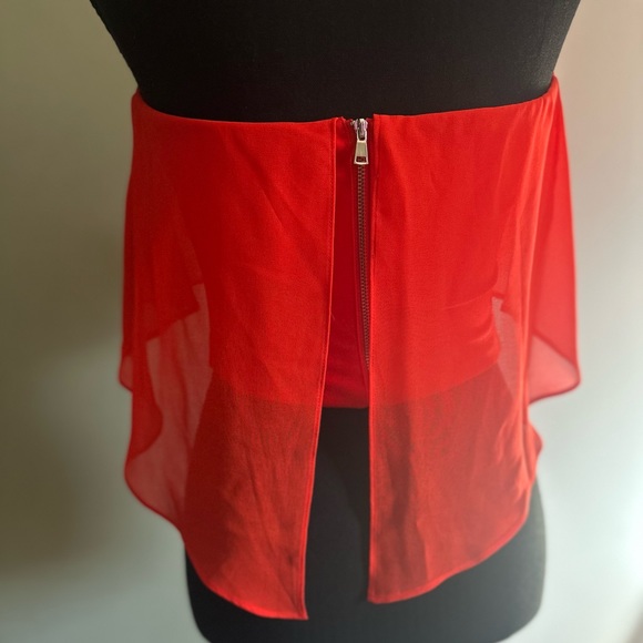 Strapless Ruffle Chiffon Crop Top - Picture 3 of 4